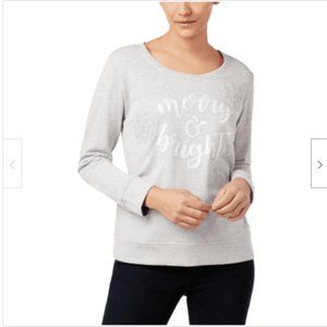 Style&co. Women Sweatshirt Embellished Merry & Bright Sweatshirt Size L
